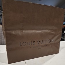 Authentic Louis Vuitton Imperial Saffron Brown Paper Gift Shopping Bag 10x14x4.5