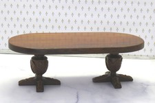 Sonia Messer Dark Walnut Oval Dining Table (Surface Note) - Dollhouse Miniature