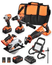 VEVOR Tool Combo Kit 20V Brushless Cordless Power Tool Combo Kit with Batteries