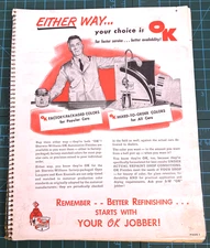 Vintage 1955 Sherwin-Williams Auto Paint Color Chip Book Chart OK Jobber Guide