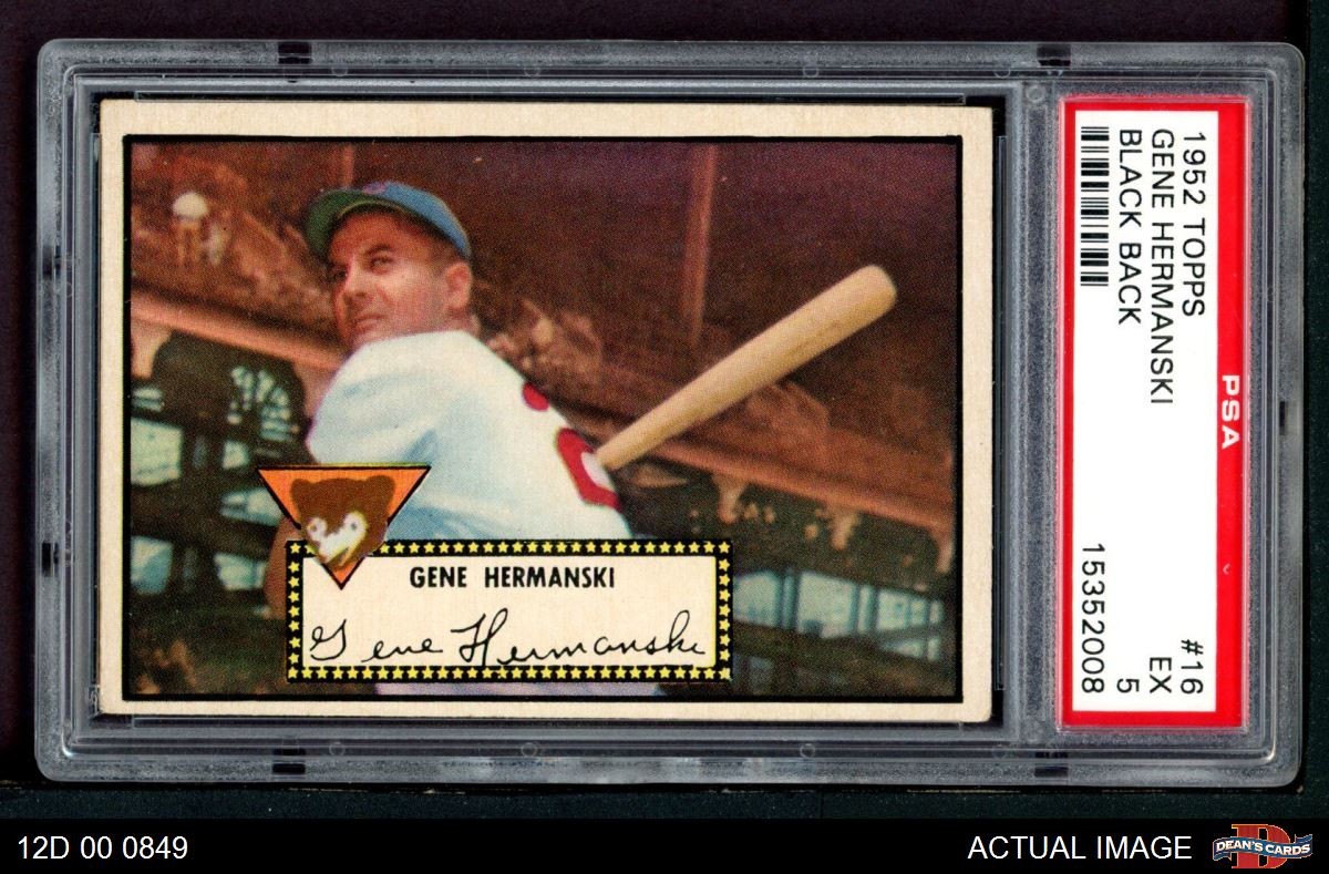 1952 Topps #16 Gene Hermanski Cubs PSA 5 - EX