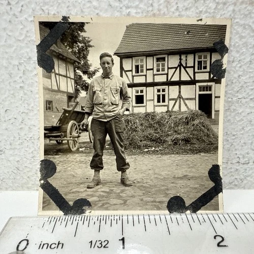 Vintage Snapshot Photo WWII US Soldier In Hersfeld Germany May 1945