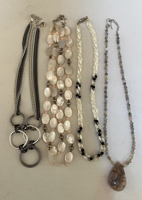 3 Natural stone & silver Necklaces. SEE ALL! CLOSE OUT. WAS $24, NOW $9 EACH