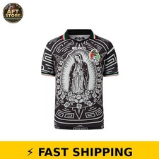 VÄRLDENS Mexico Guadalupe Soccer Jersey - Black, Large
