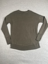 Athleta XS Olive Modal Blend Pullover Sweatshirt Thumbhole Crewneck