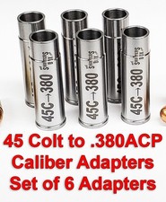 45 COLT/454 CASULL/460S&W to 380ACP - Chamber Reducer/Adapter -Set of 6 USA MADE