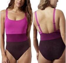 Athleta Coastline One Piece Swimsuit Medium M Electric Fuchsia Perfect Women  s