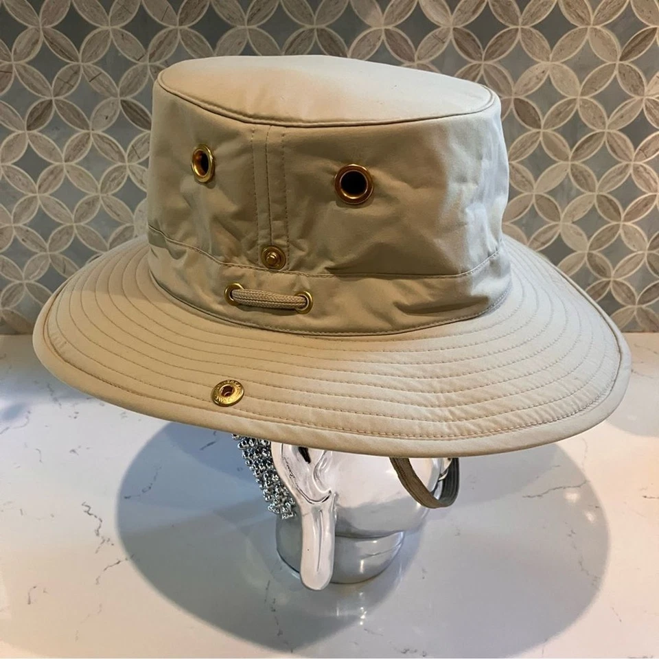 Tilley LT3 Water Repellent Snap Up Hat Tan Brown Size 7 1/4 - Image 3 of 4