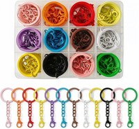 SchlüSselanhäNger 25Mm Bunt 60 StüCk Mit Kette Karabinerverschluss