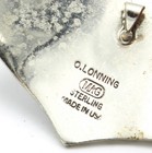 Signed Odin Lonning Tlingit Sterling Overlay Heart Lovebird Pendant #S4993-3 — photo 6