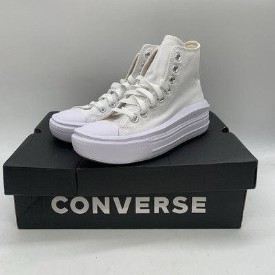 CONVERSE Chuck Taylor Shoes Womens 6.5 All Star Move Hi White (568498C) NEW
