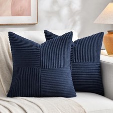 2 Packs Euro Decorative Throw Pillow Covers 26" x 26" Pack of 2 Navy Blue