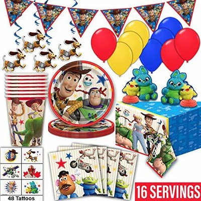 Toy Story 4 Party Supplies for 16- Plates, Cups, Napkin, Tablecloth, Banner, | eBay