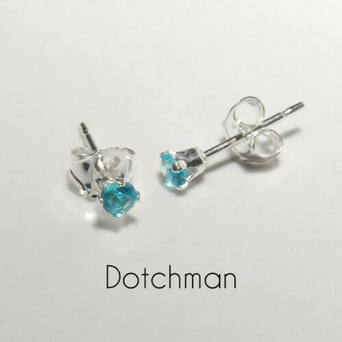 Zircon Stud Sterling Silver Fine Earrings