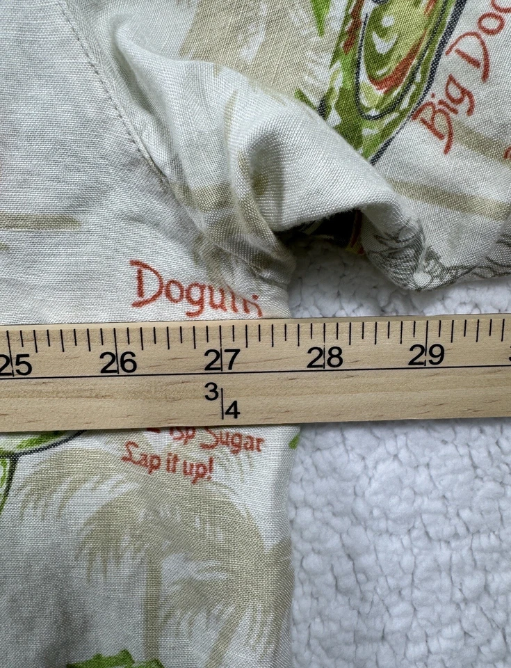 Big Dogs Resort Wear Linen Blend Shirt Mens 3XL Ivory Hawaiian Short Sleeve - Image 2 of 4