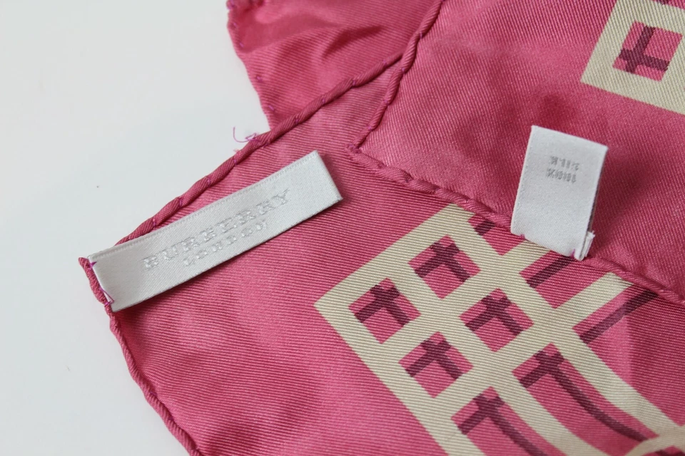 Burberry London Silk Handkerchief Pocket  Bandana  Plaid NovaCheck 19" X 19" - Image 3 of 4