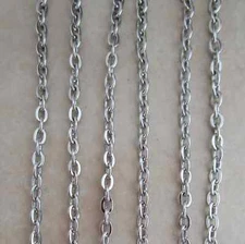 5 feet 3mm wide flat link cable chain stainless steel hypoallergenic