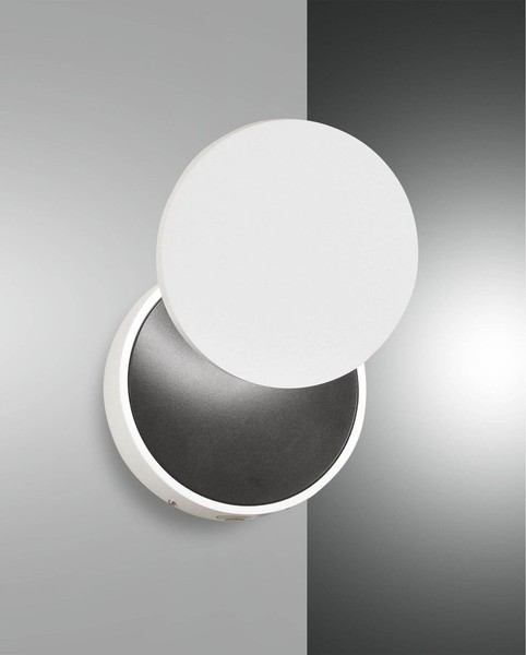 Fabas Luce Led Wandleuchte Ara >90Ra Ø120Mm 8+4W Warmweiß Weiß Dimmbar-image