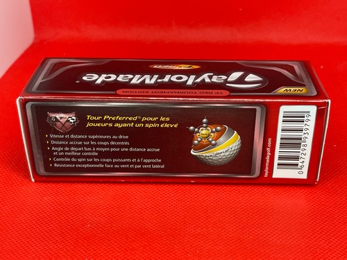 TaylorMade TP Red Golf Balls New (3 Ball Sleeve) White High Spin Tourney Edition - Picture 2 of 2