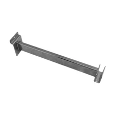 12" SLATWALL HANGRAIL BRACKET Holding 1-3/4 x 1/2 Rectangular Tube Retail-CHROME