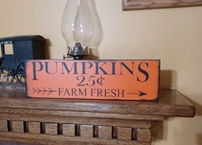Pumpkin Fall Harvest Farmhouse Rustic Primitive Sign Country Home Décor