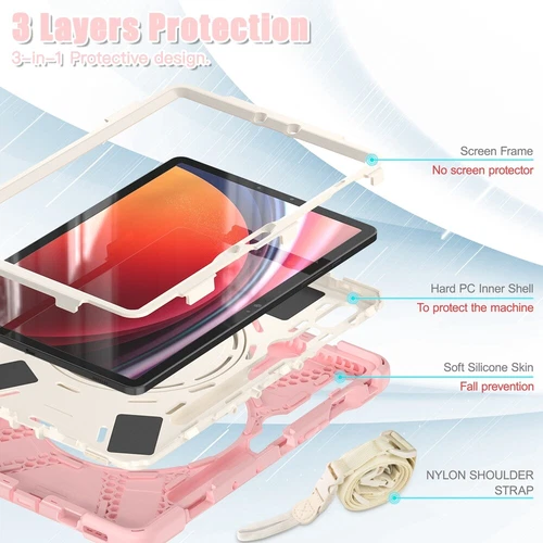 For Samsung Galaxy Tab S9 Ultra S9 Plus S8 Rotating Shockproof Carry Tablet Case - 第 88/89 張圖片