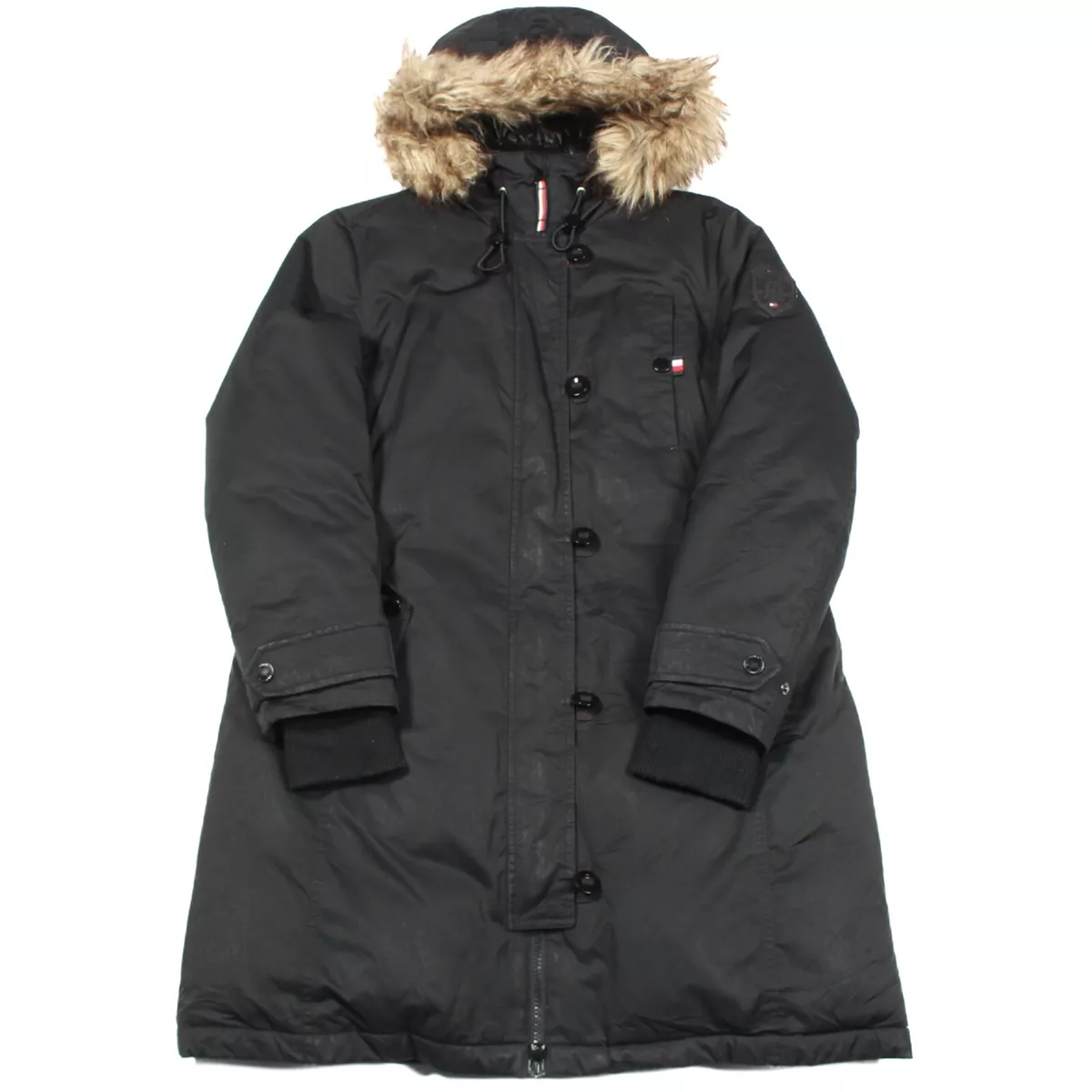 Tommy hilfiger black parka sale