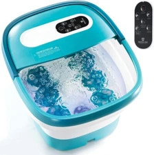 Foot Spa With Heat, Jets And Remote Control, Pumice Stone Collapsible Massager