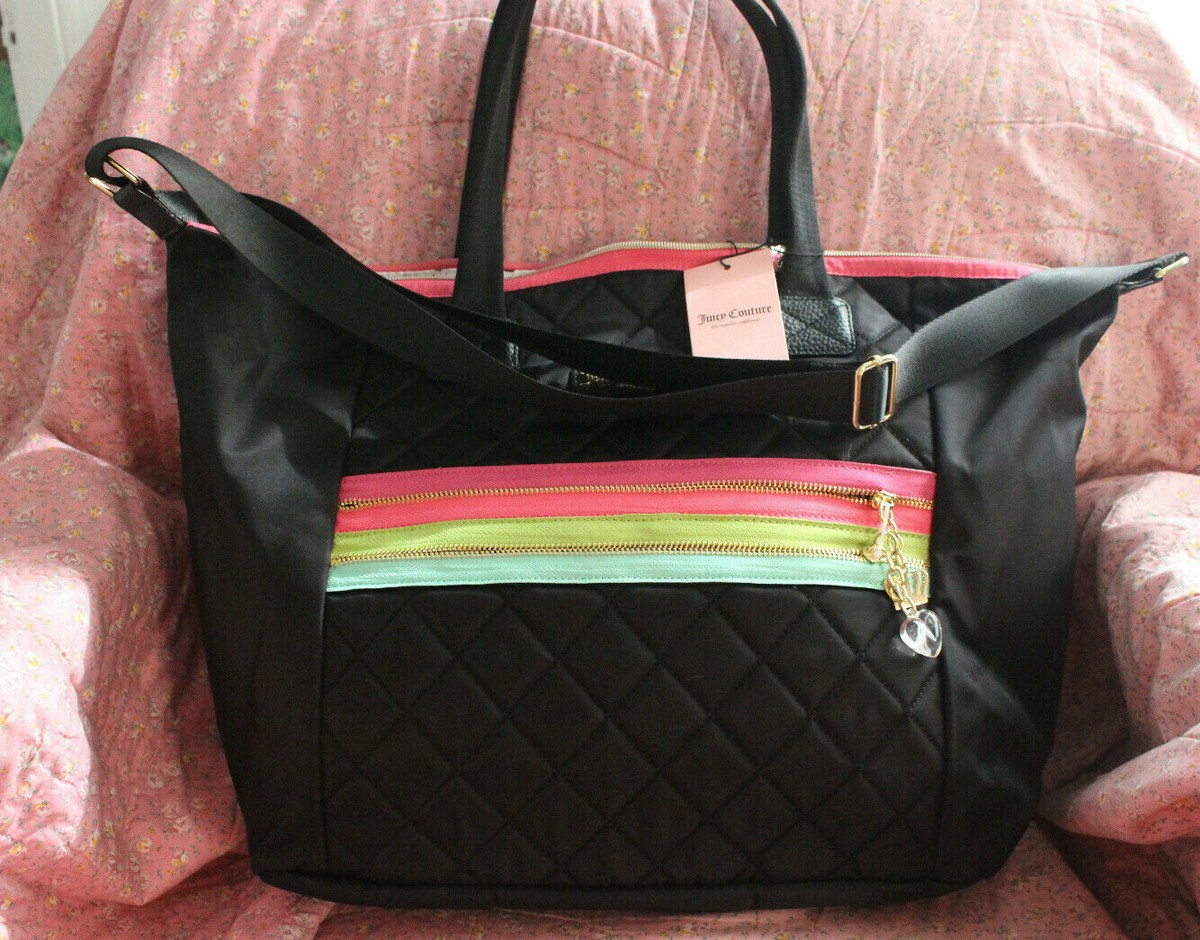 NWT Juicy Couture Black Multi Zipper Weekender | eBay display picture 1