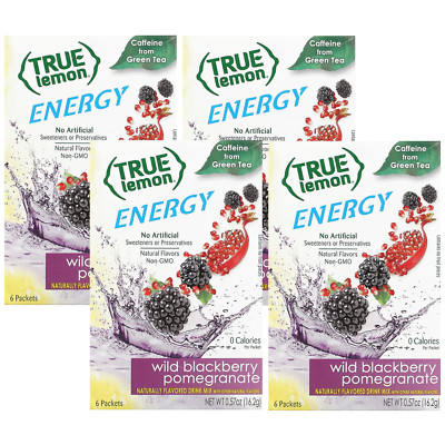 True Lemon, Energy, Wild Blackberry Pomegranate, 6 Packets, 0.095 oz (2.7 g)