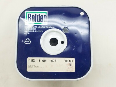 1000' BELDEN 8523 20 AWG Gray PVC Hook Up Wire Stranded 1000 Volt - NEW