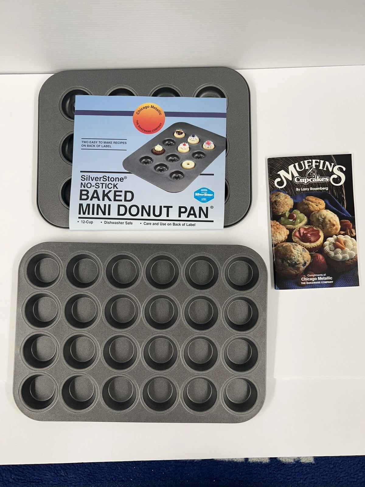 Silverstone Baked Mini Donut Pan And Chicago Metallic Muffin Pan New