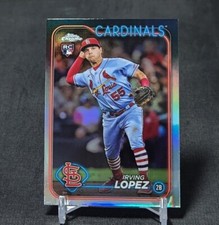 Irving Lopez Refractor Rookie RC 2024 Topps Chrome Card #95 St. Louis Cardinals