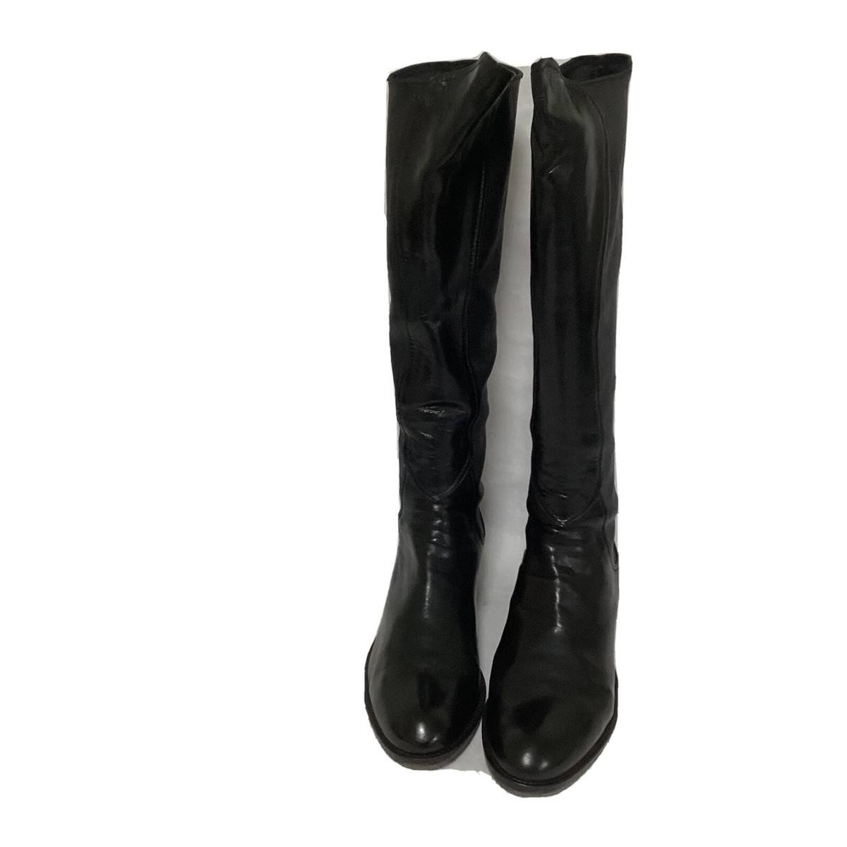 【8万円超え】LORENZO MASIERO ロレンツォ　マシエロ　ロングブーツ LORENZO MASIERO LEATHER KNEE HIGH BOOTS BLACK SIZE 41 EU