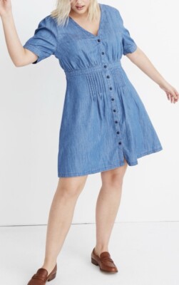 green emerald velvet dress Plus Size Button Down Denim Dress – 2020AVE main image 1