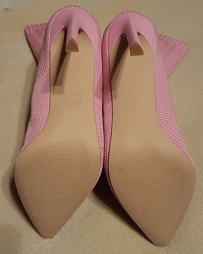 Steve Madden Discreet Knit Pointed Toe Sock Booties Stiletto 4.5" Heel Pink 9.5 - Picture 7 of 8