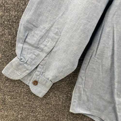 Vintage Eddie Bauer Shirt Mens L Blue Button Up Long Sleeves Ranch Barn Outdoor - Picture 5 of 10