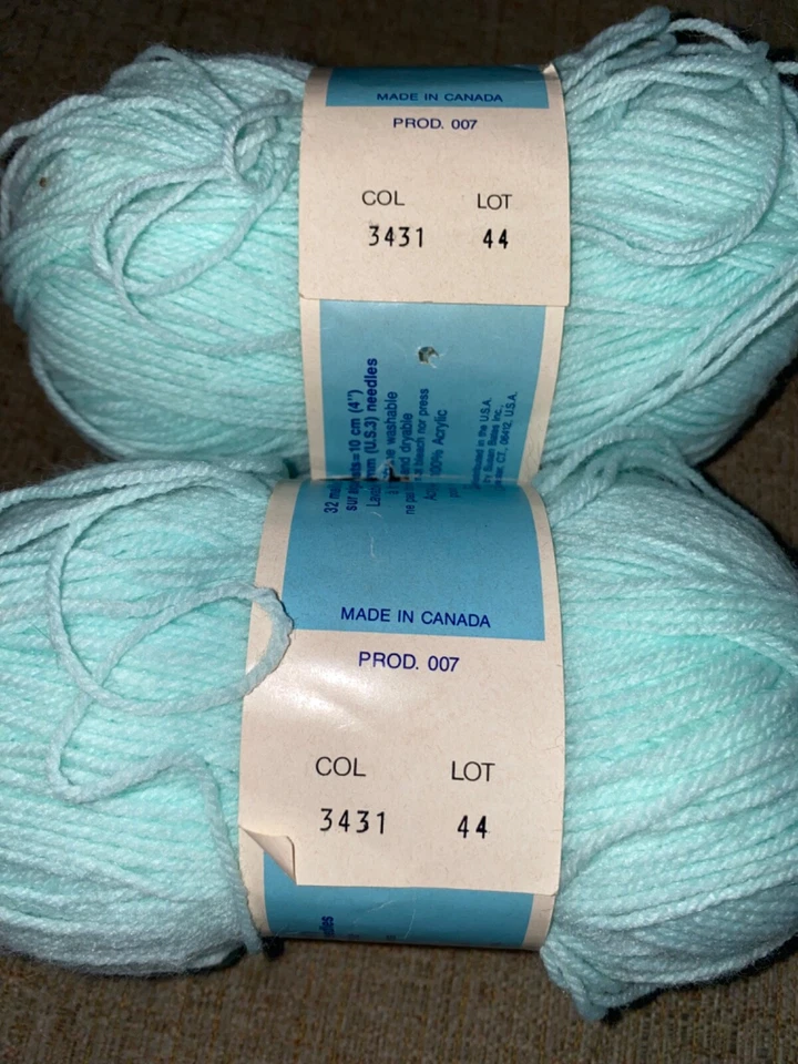 Lote de 5 madejas PATONS colmena bebé hilo acrílico melocotón, verde, blanco 1,75 oz 50 g Foto 3 de 4