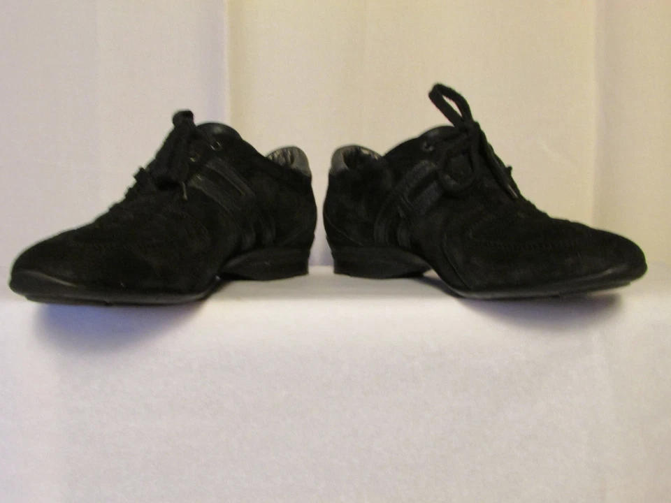 baskets HOGAN daim noir/cuir noir 36,5 italien - Photo 4/4