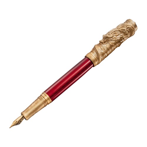 Hongdian A24 Fountain Pen Golden Dragon Year Limited Carving Gift Pen 0.5mm NiJn - Picture 17 of 20