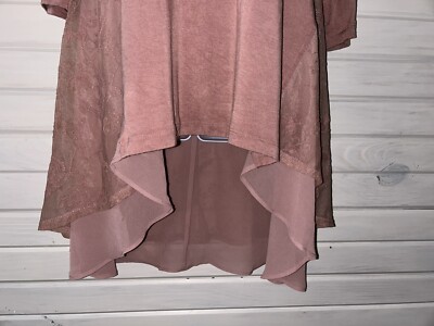 LOGO Lori Goldstein Sz SMALL Knit Top with Embroidered Mesh Detail