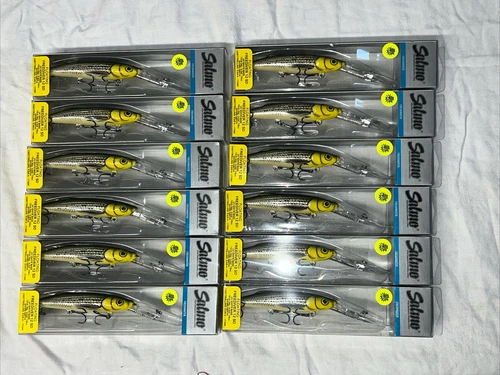 LOT of 12 Salmo Freediver 12 SD UV White Bass 4 3/4" Deep Diving Crankbait Lure