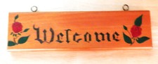 Welcome Sign Solid Wood Hand Painted