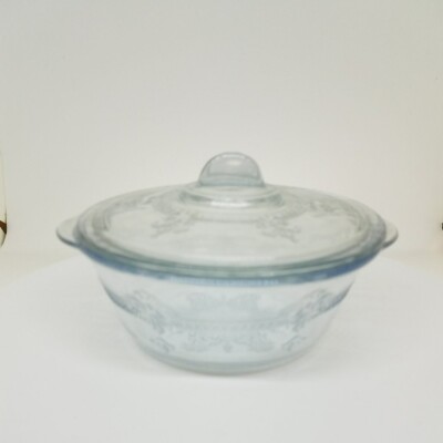 Clear Glass Dish Bowl With Lid Canister