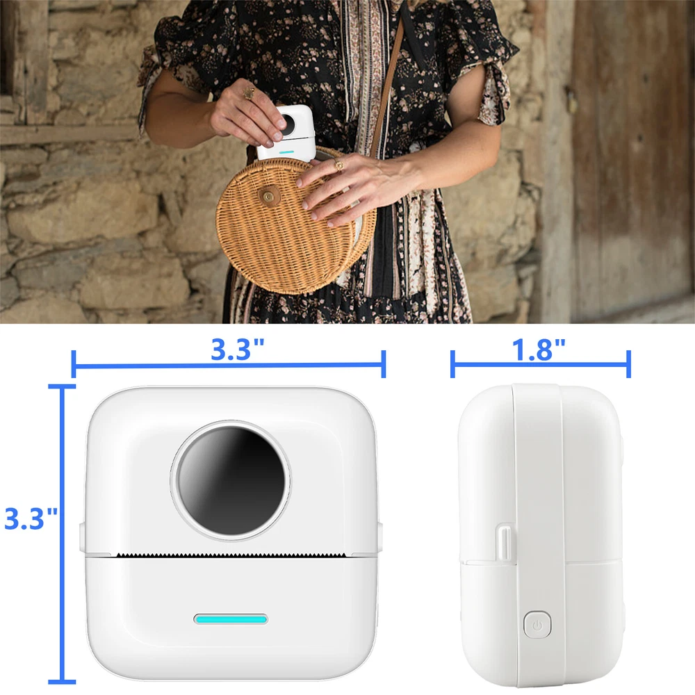 Mini Bluetooth Thermal Printer - Wireless Pocket-Sized Inkless Photo Printing Mini Bluetooth Thermal Printer - Wireless Pocket-Sized Inkless Photo Printing