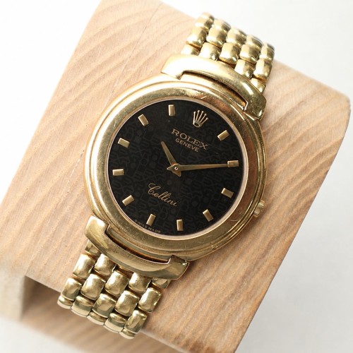 Rolex Cellini 37mm 6623/8 18K Yellow Gold Black Jubilee Dial Q...