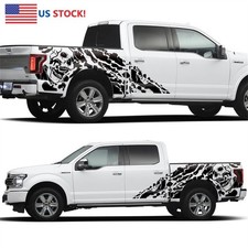 2pcs Pickup Truck Side Body Sticker Black Skull Decal Style For Car Off Road Usa 2pcs Pickup Truck Side Body Sticker Black Skull Decal Style For Car Off Road Usa
