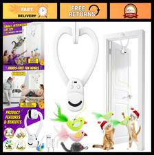 Interactive Cat Toy - Automatic Flying Bird Feather Wand, USB Rechargeable, Safe