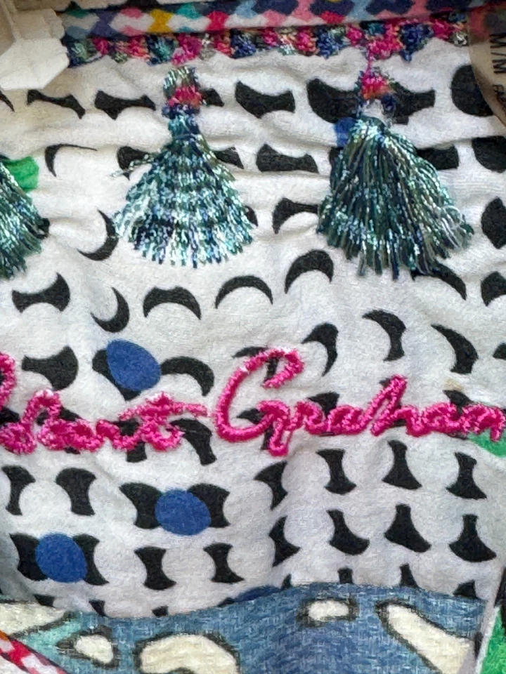 Blusa Robert Graham de seda de algodón para mujer talla mediana M manga larga camisa con cuello Foto 4 de 4