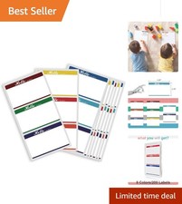 Vibrant 200-Pack Name Tags with Waterproof Adhesive - Ideal for Kids Adults